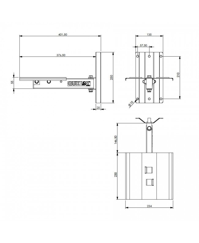 Quik Lok QL/958 Speaker Wall Bracket