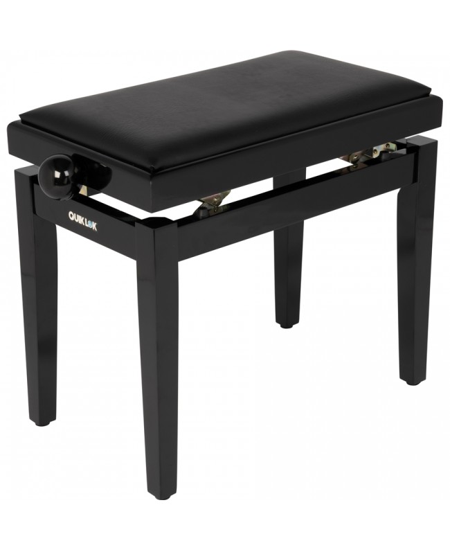 Quik Lok PB/100 BK L Klavierbank aus Holz, schwarz poliert Hocker