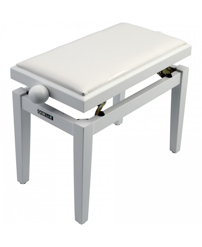 Quik Lok PB/100 WH S Panca in Legno Bianco Satinato per Pianoforte Sgabelli