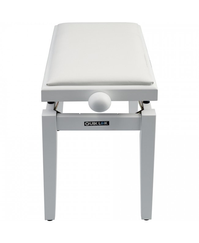 Quik Lok PB/100 WH S Panca in Legno Bianco Satinato per Pianoforte