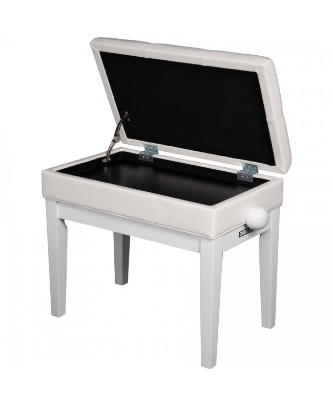 Quik Lok PB/106 WH L Panca in Legno Bianco Lucido per Pianoforte