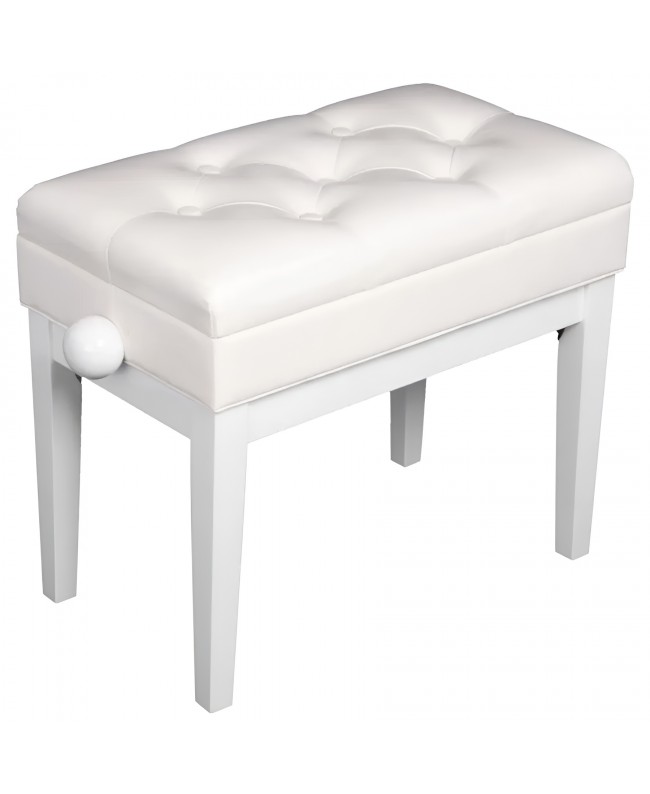Quik Lok PB/106 WH L Panca in Legno Bianco Lucido per Pianoforte