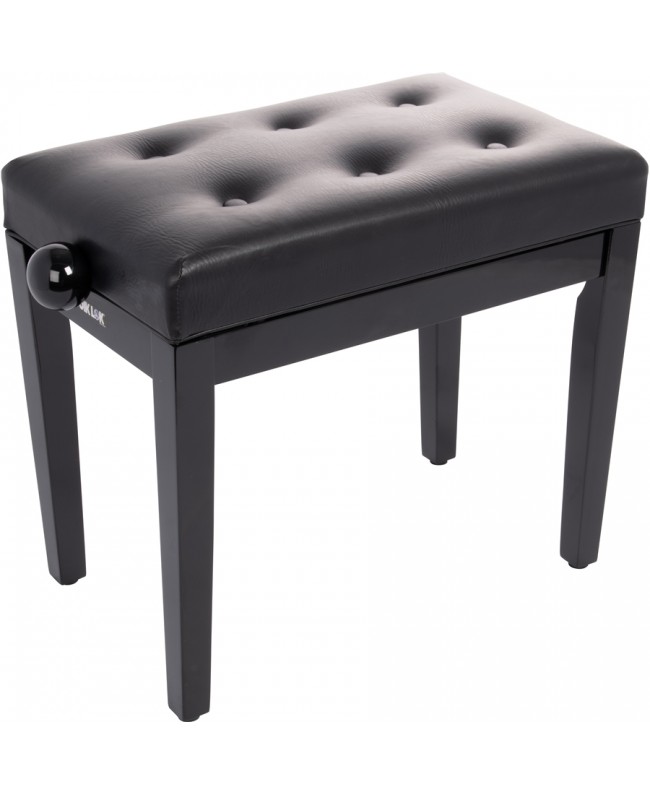 Quik Lok PB/105 BK L Panca in Legno Nero Lucido per Pianoforte Sgabelli