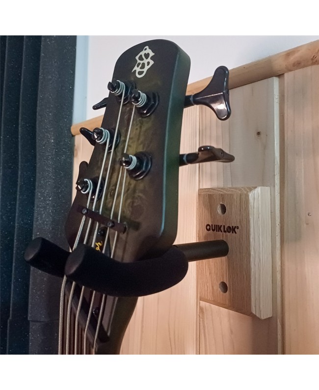 Quik Lok GSW/001 Wall Stand with Wood Base for Guitar and Bass Guitar
