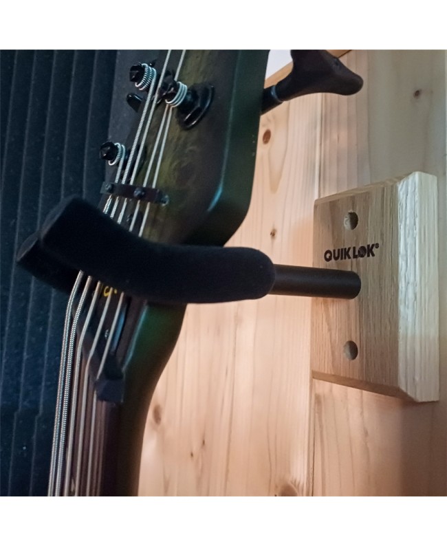 Quik Lok GSW/001 Supporto a Muro con Base in Legno per Chitarra e Basso