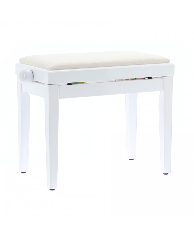 Quik Lok PB/010 WH L Glossy White Wooden Piano Bench