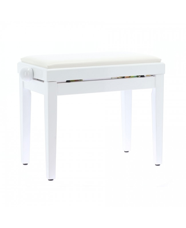 Quik Lok PB/100 WH L Glossy White Wooden Piano Bench Stools