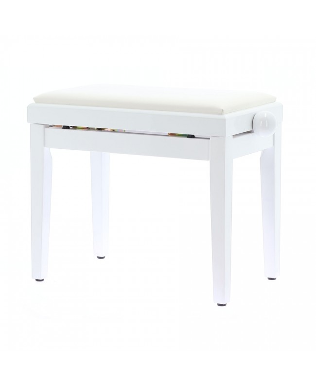 Quik Lok PB/100 WH L Glossy White Wooden Piano Bench Stools