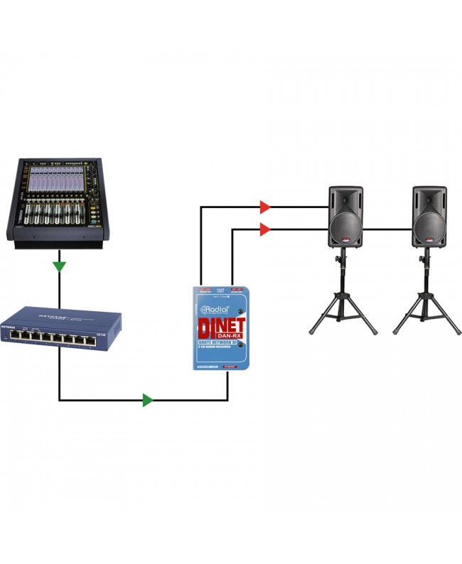 Radial Engineering DiNet Dan-Rx Netzwerk-Audio-Interfaces