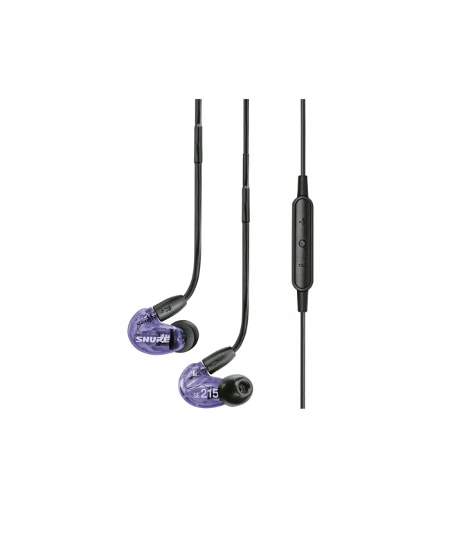 Shure SE215 Purple with mic cable and controller
