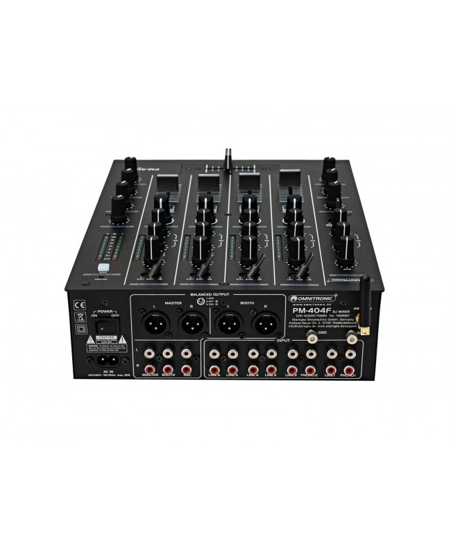Omnitronic PM-404F 4-channel DJ Mixer with Filter and Bluetooth Mixer per DJ