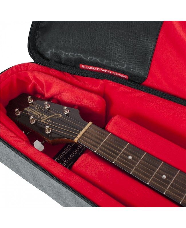 Gator Cases GT-ACOUSTIC-GRY Acoustic Guitar Transit Bag Light Grey Instrument Cases & Bags