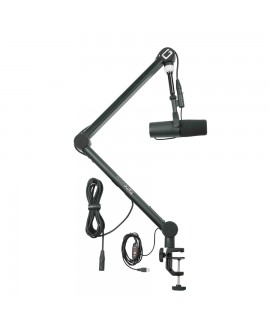 Gator Frameworks GFWMICBCBM4000 Asta microfonica a braccio per scrivania con luce LED Supporti da tavolo