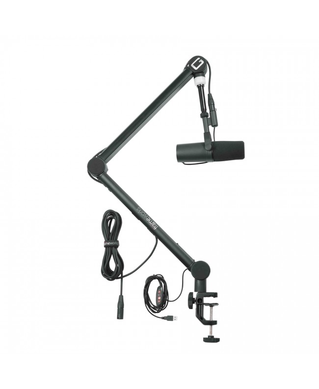 Gator Frameworks GFWMICBCBM4000 Asta microfonica a braccio per scrivania con luce LED Supporti da tavolo