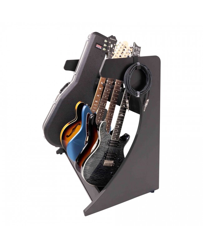 Gator Frameworks GFW-ELITEGTR5RK-BLK Rack per chitarre 5-7 posti in finitura nera Studiomöbel