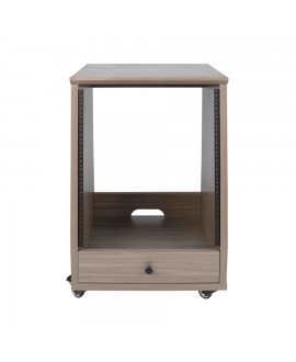 Gator Frameworks GFW-ELITESTUDIORK12-GRY Rack da studio inclinato 12 unità con finitura grigia in legno Driftwood Rack 19"