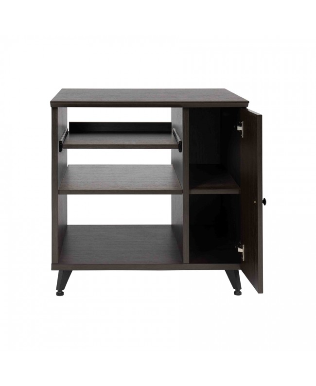 Gator Frameworks GFW-ELITESIDECAR-BRN Mobile rack sidecar cabinet in legno con finitura noce scuro Studio furniture