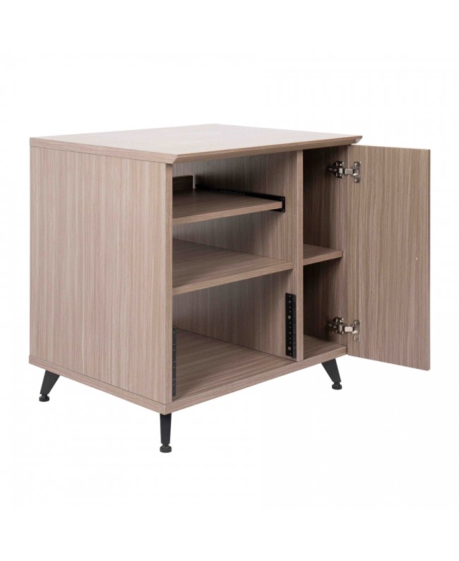 Gator Frameworks GFW-ELITESIDECAR-GRY Mobile rack sidecar cabinet in legno con finitura grigia Studio furniture