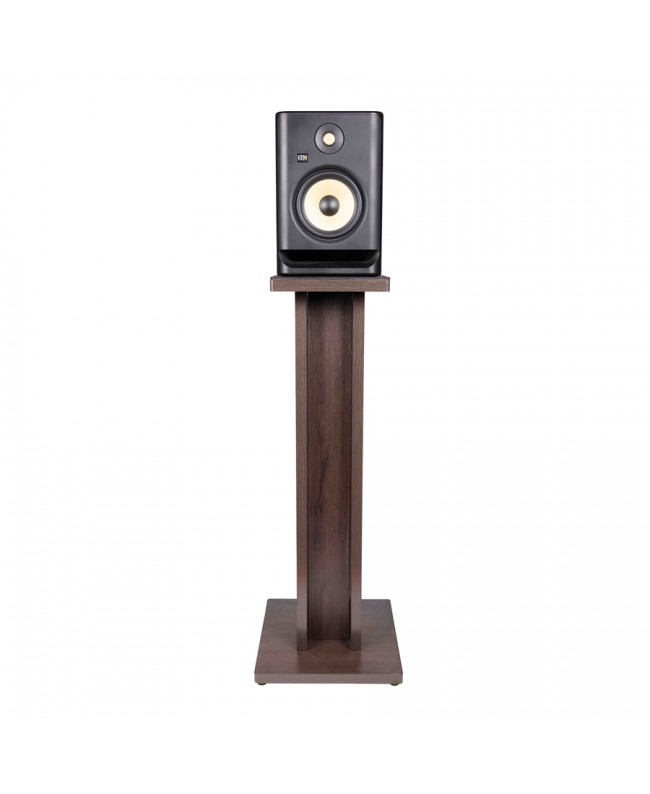Gator Frameworks GFW-ELITESPKSTMN-BRN Coppia di supporti per monitor da studio in legno con finitura marrone scuro Studiomöbel