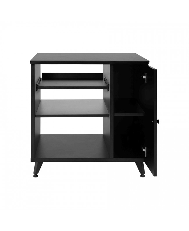 Gator Frameworks GFW-ELITESIDECAR-BLK Mobile rack sidecar cabinet in legno con finitura nera Studiomöbel