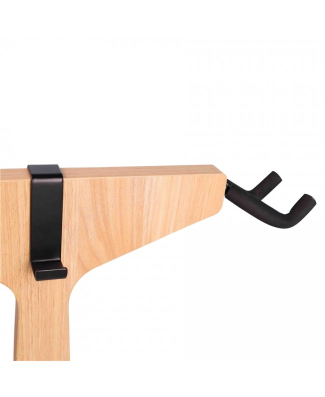 Gator Frameworks GFW-ELITEGTRHNGSTD-2X-MPL Stand appendi-chitarra doppio in finitura naturale acero opaco Studiomöbel
