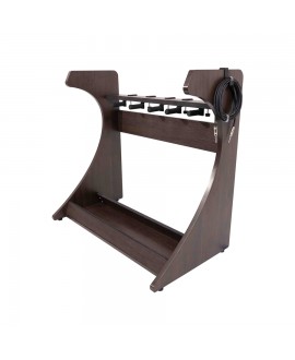 Gator Frameworks GFW-ELITEGTR5RK-BRN Rack per chitarre 5-7 posti in finitura noce scuro Studiomöbel