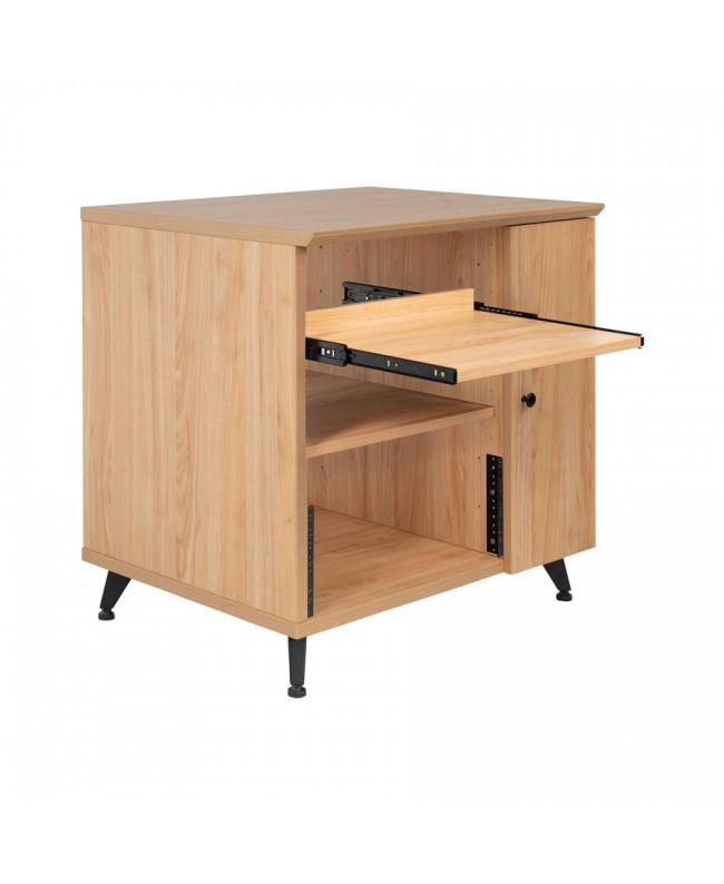 Gator Frameworks GFW-ELITESIDECAR-MPL Mobile rack sidecar cabinet in legno con finitura acero naturale opaca Studiomöbel