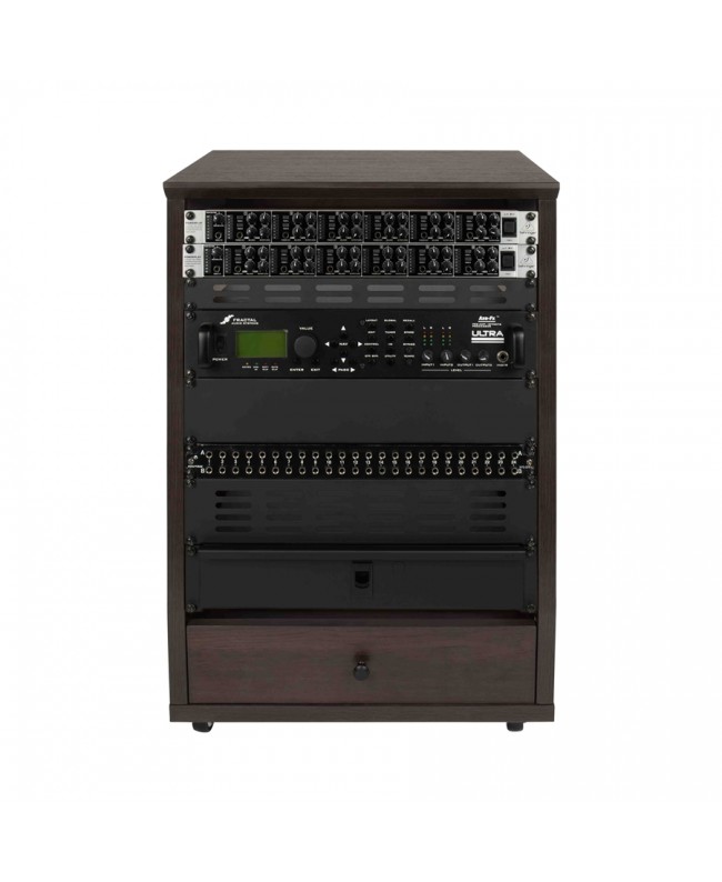 Gator Frameworks GFW-ELITESTUDIORK12-BRN Rack da studio inclinato 12 unità con finitura in noce scuro 19" Rack