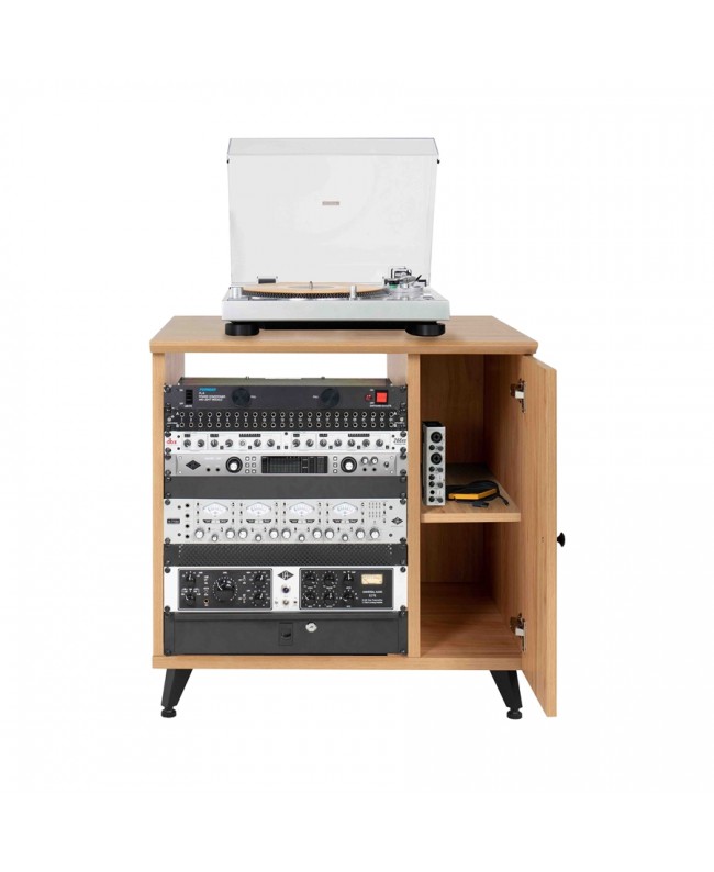 Gator Frameworks GFW-ELITESIDECAR-MPL Mobile rack sidecar cabinet in legno con finitura acero naturale opaca Studiomöbel