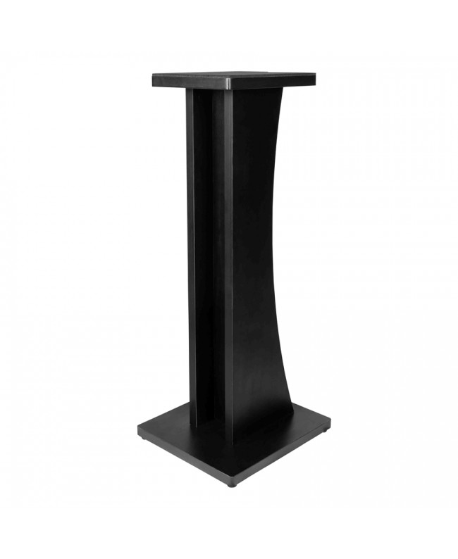 Gator Frameworks GFW-ELITESPKSTMN-BLK Coppia di supporti per monitor da studio in legno con finitura nera Studiomöbel