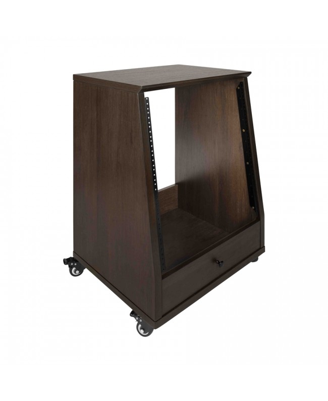 Gator Frameworks GFW-ELITESTUDIORK12-BRN Rack da studio inclinato 12 unità con finitura in noce scuro 19" Rack