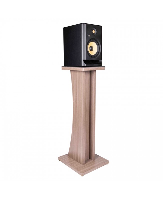Gator Frameworks GFW-ELITESPKSTMN-GRY Coppia di supporti per monitor da studio in legno con finitura grigia Driftwood Studiom...