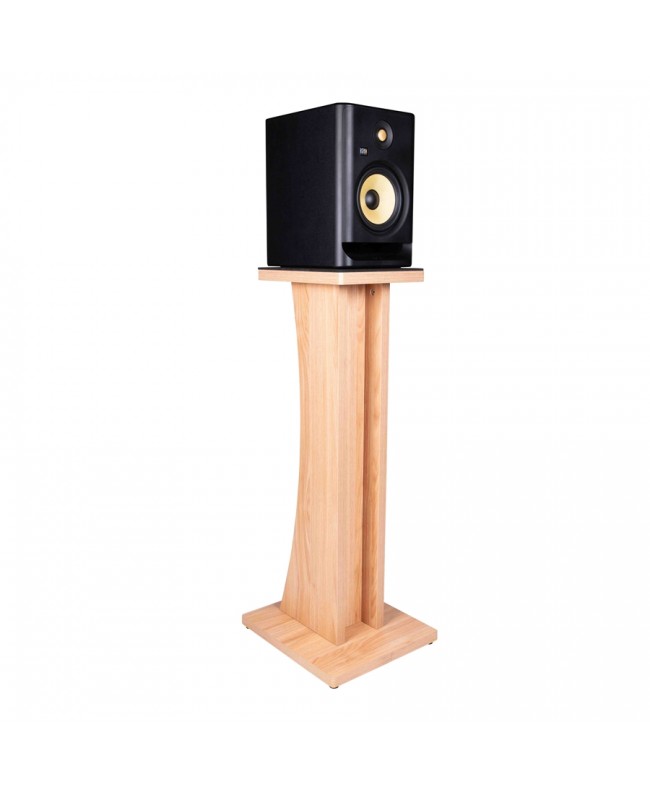 Gator Frameworks GFW-ELITESPKSTMN-MPL Coppia di supporti per monitor da studio in legno con finitura naturale Maple opaca Stu...