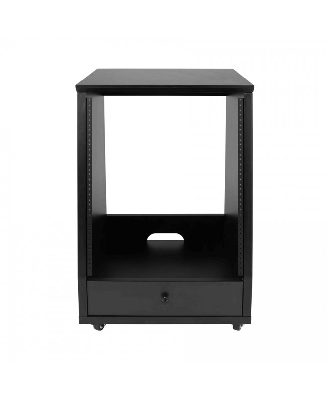 Gator Frameworks GFW-ELITESTUDIORK12-BLK Rack da studio inclinato 12 unità con finitura nera standard 19" Rack