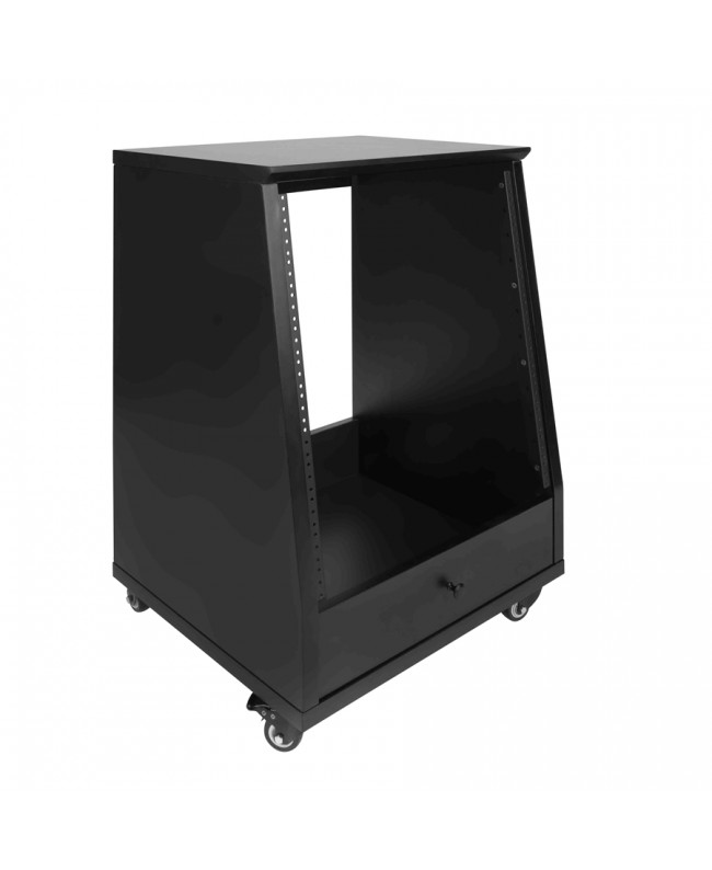 Gator Frameworks GFW-ELITESTUDIORK12-BLK Rack da studio inclinato 12 unità con finitura nera standard Rack 19"