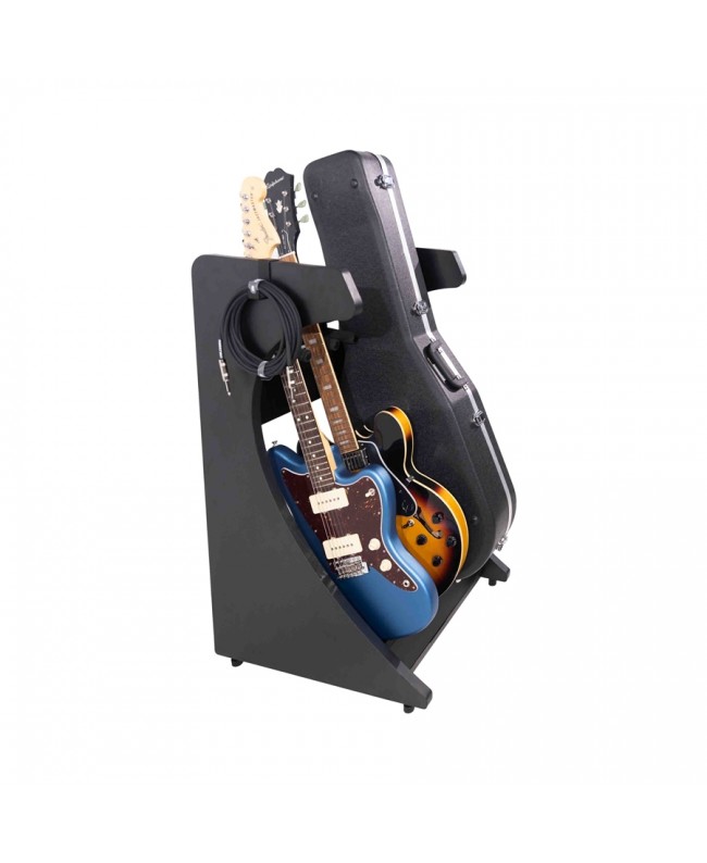 Gator Frameworks GFW-ELITEGTR3RK-BLK Rack per chitarre 3-4 posti in finitura nera Studiomöbel
