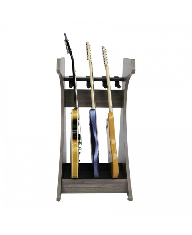 Gator Frameworks GFW-ELITEGTR3RK-GRY Rack per chitarre 3-4 posti in finitura grigio driftwood Studiomöbel