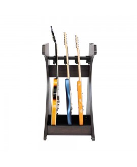 Gator Frameworks GFW-ELITEGTR3RK-BRN Rack per chitarre 3-4 posti in finitura noce scuro Studiomöbel