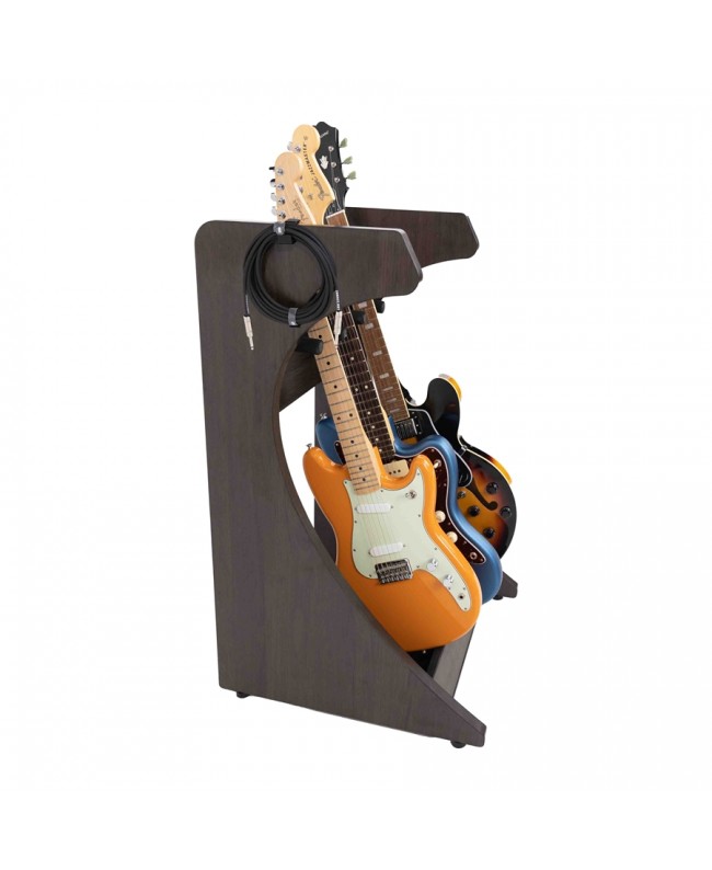Gator Frameworks GFW-ELITEGTR3RK-BRN Rack per chitarre 3-4 posti in finitura noce scuro Studiomöbel