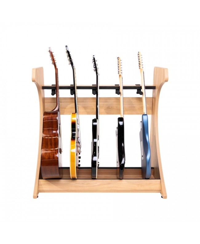 Gator Frameworks GFW-ELITEGTR5RK-MPL Rack per chitarre 5-7 posti in finitura Natural Maple Matte Studiomöbel