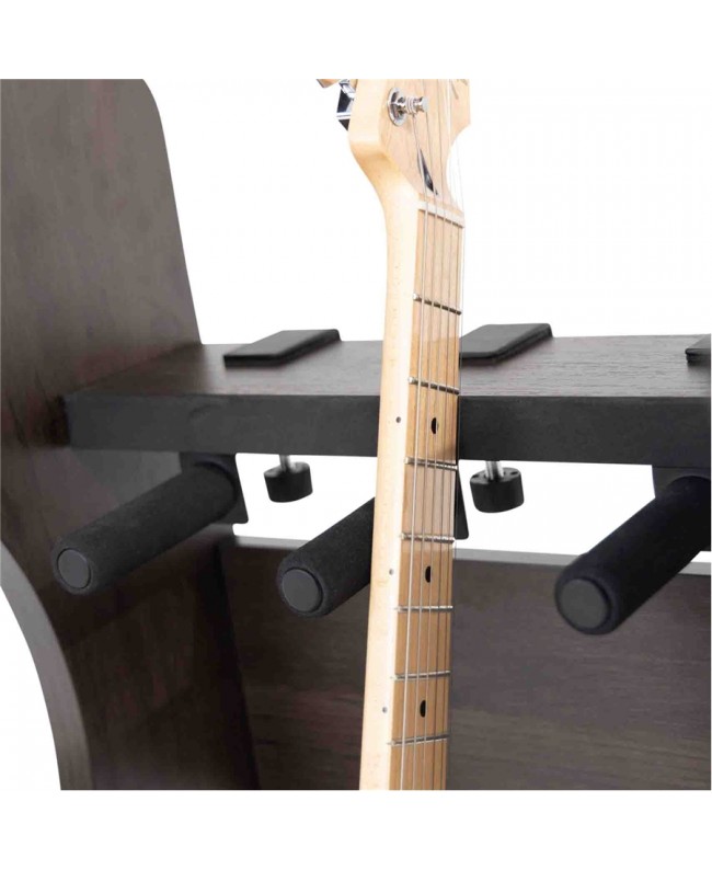 Gator Frameworks GFW-ELITEGTR3RK-BRN Rack per chitarre 3-4 posti in finitura noce scuro Studiomöbel