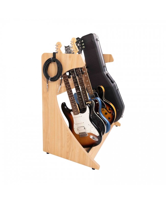 Gator Frameworks GFW-ELITEGTR5RK-MPL Rack per chitarre 5-7 posti in finitura Natural Maple Matte Studiomöbel
