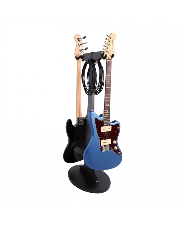 Gator Frameworks GFW-ELITEGTRHNGSTD-2X-BLK Stand appendi-chitarra doppio in finitura nera Studiomöbel