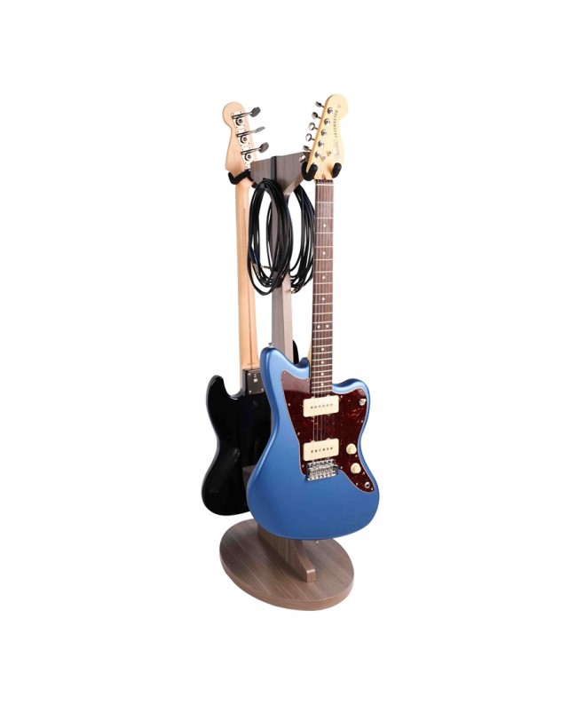 Gator Frameworks GFW-ELITEGTRHNGSTD-2X-GRY Stand appendi-chitarra doppio in finitura grigio driftwood Mobili da Studio
