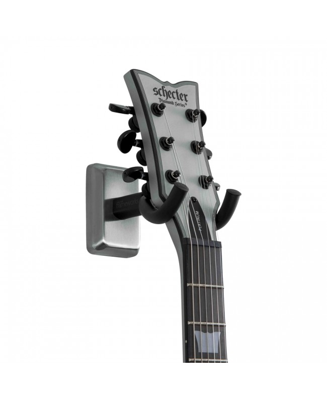Gator Frameworks GFW-GTR-HNGRSCH Gitarren-Wandhalterung mit satinierter Chromplatte Wandhalterungen