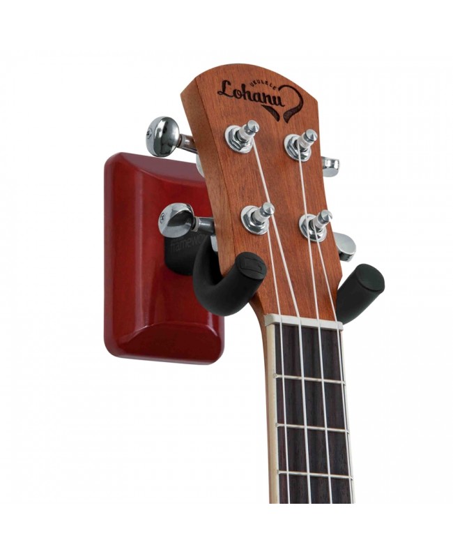 Gator Frameworks GFW-UKE-HNGRCHR Wall mount for ukulele and mandolin with cherry plate Wall Mounts