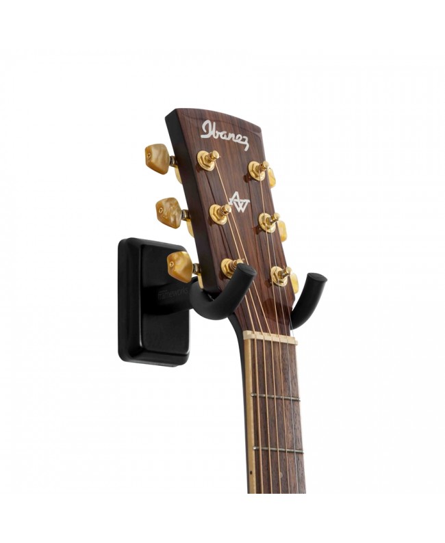 Gator Frameworks GFW-GTR-HNGRBLK Supporto a muro per chitarra con piastra nera Supporti a muro