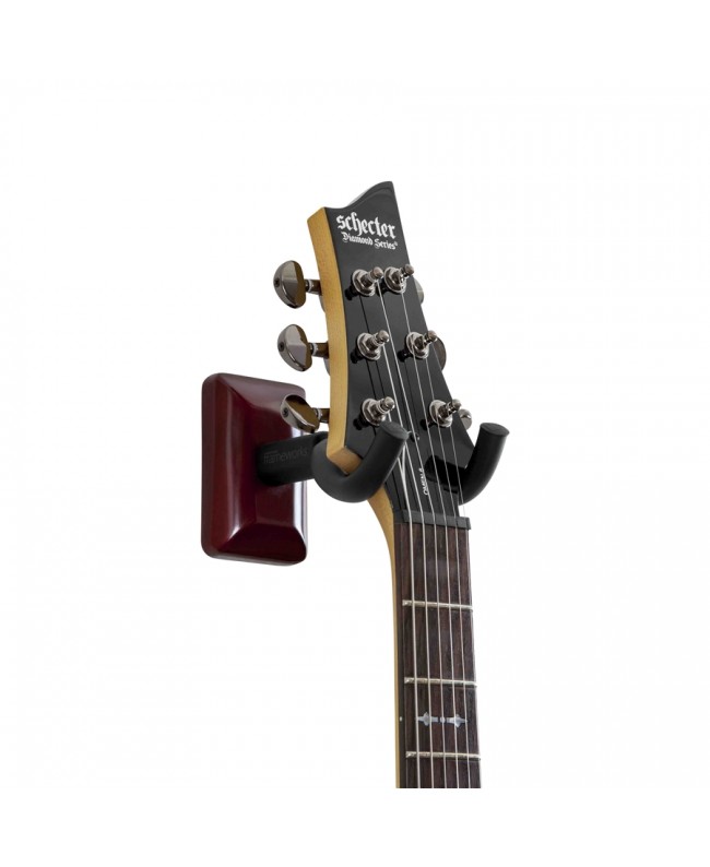 Gator Frameworks GFW-GTR-HNGRCHR Supporto a muro per chitarra con piastra ciliegio Supporti a muro