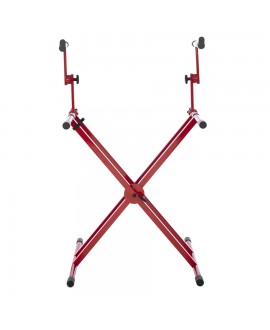 Gator Frameworks GFW-KEY-5100XRED Zweistufiger Tastaturständer mit X-Struktur in Rot