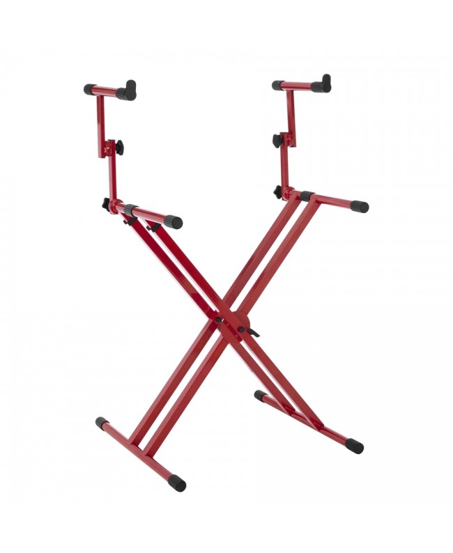 Gator Frameworks GFW-KEY-5100XRED Dual-level keyboard stand with X-structure in red color Keyboard Stands